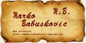 Marko Babušković vizit kartica